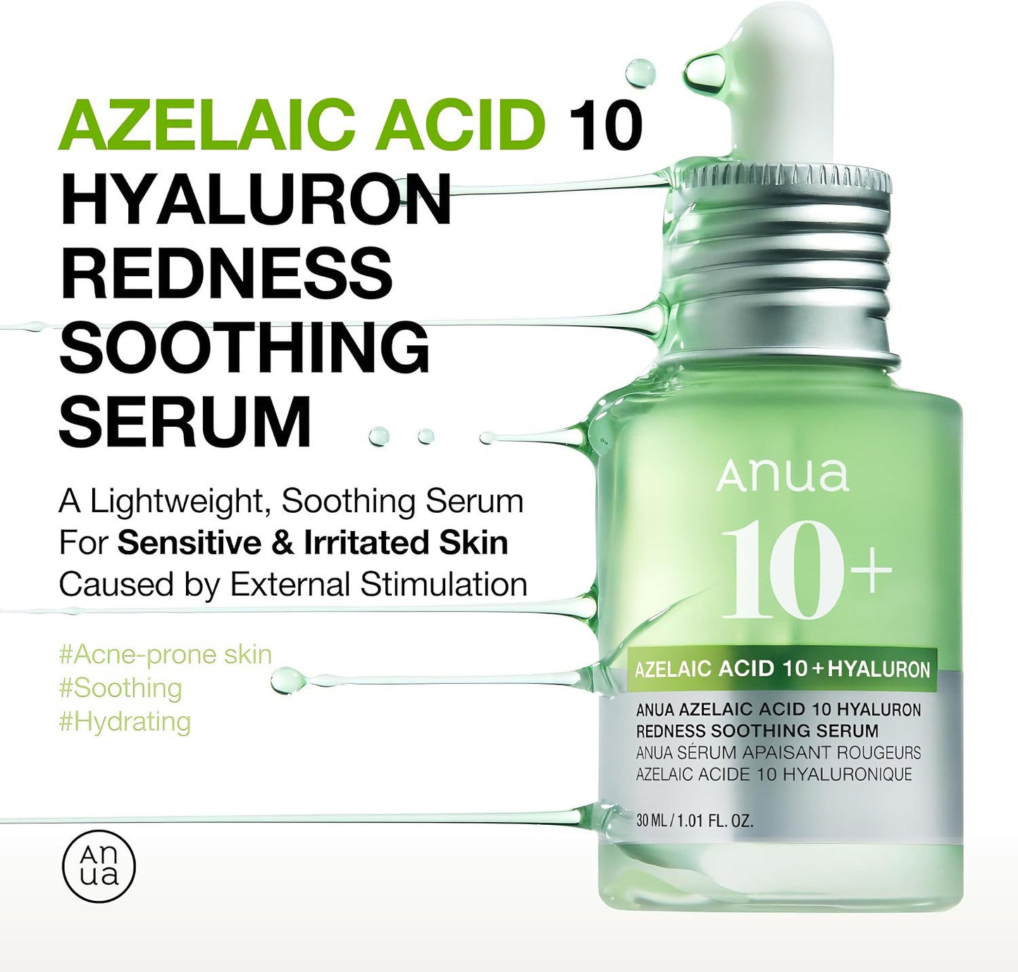 Anua Azelaic Acid 10+ Hyaluron Redness Soothing Serum 30ml - Avoriell